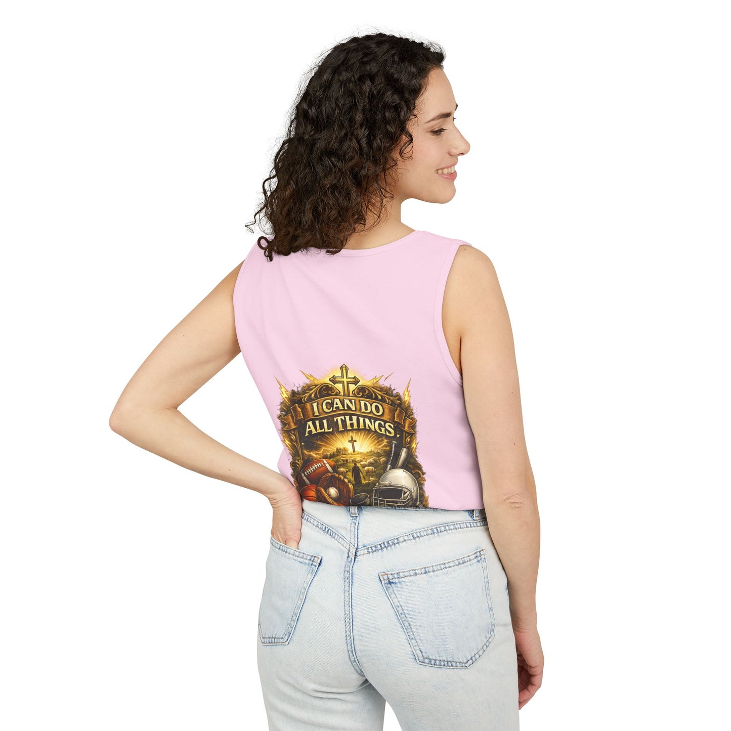 Christian Tank Top — "I Can Do All Things Through Christ" Faith Graphic