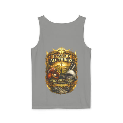 Christian Tank Top — "I Can Do All Things Through Christ" Faith Graphic