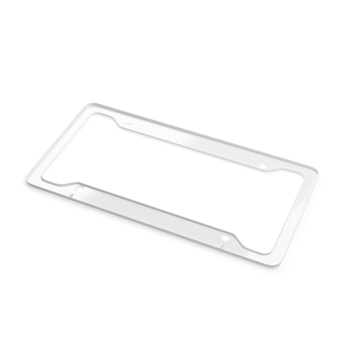 Checkerboard License Plate Frame — 'Psalms 23' Red Script, Always Active Logo