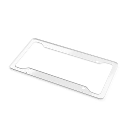 Checkerboard License Plate Frame — 'Psalms 23' Red Script, Always Active Logo