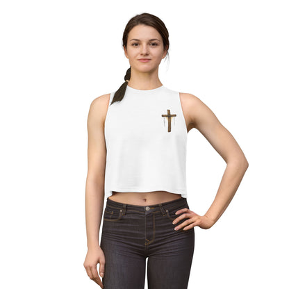 Women's Crop Top - Small Rustic Cross Graphic Faith Tank