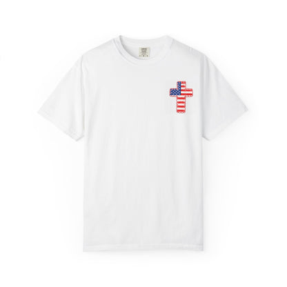 Patriotic Jesus & America T-Shirt — "Loves Jesus and America Too" Graphic Tee