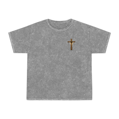 Christian Cross T-Shirt — "I Can Do All Things Through Christ" Mineral Wash Tee