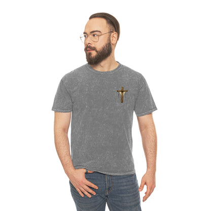 Christian Cross T-Shirt — "I Can Do All Things Through Christ" Mineral Wash Tee