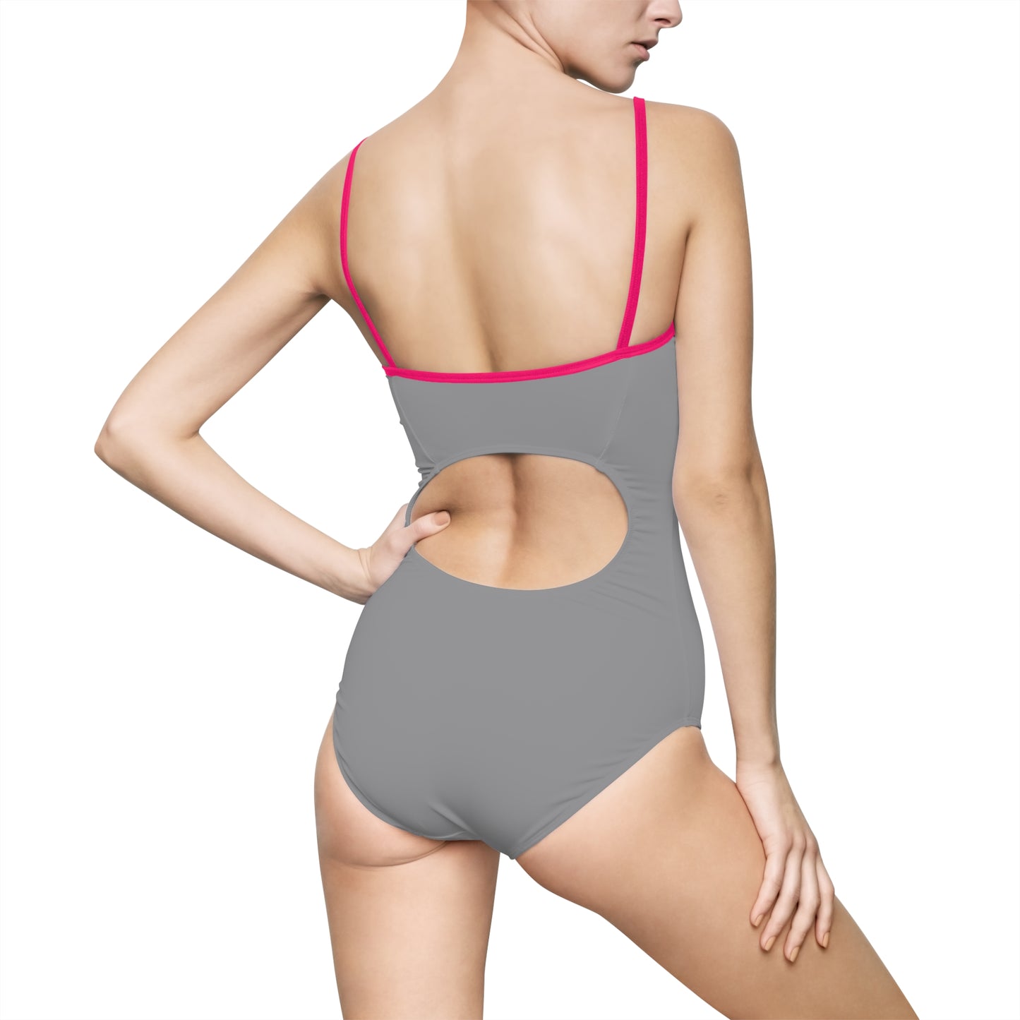 One-piece Swimsuit — "Always Active" Script Chest Design