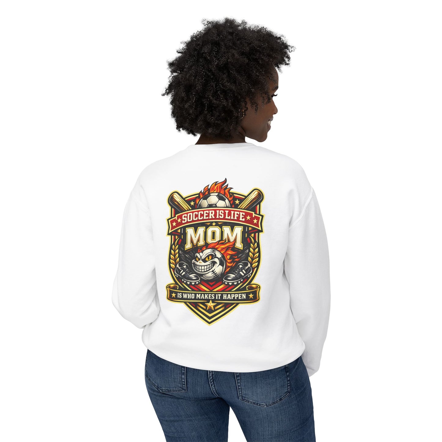 Soccer Is Life Mom Crewneck Sweatshirt — Soccer Mom Graphic Crew