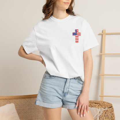 Patriotic Jesus & America T-Shirt — "Loves Jesus and America Too" Graphic Tee
