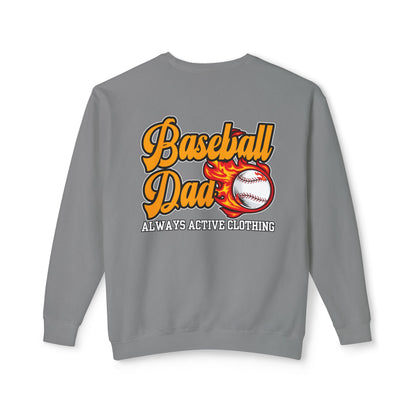 Baseball Dad Crewneck Sweatshirt | Flaming Baseball Graphic