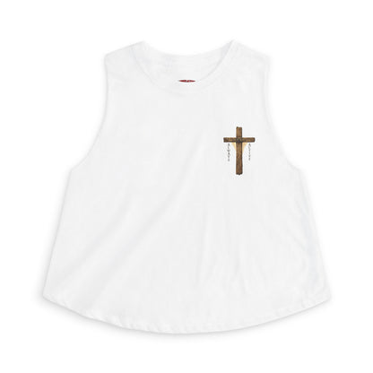 Women's Crop Top - Small Rustic Cross Graphic Faith Tank