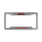 Checkerboard License Plate Frame — 'Psalms 23' Red Script, Always Active Logo