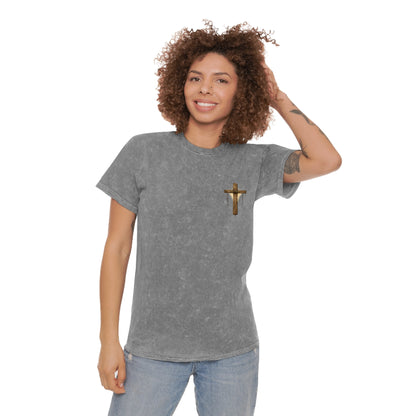 Christian Cross T-Shirt — "I Can Do All Things Through Christ" Mineral Wash Tee