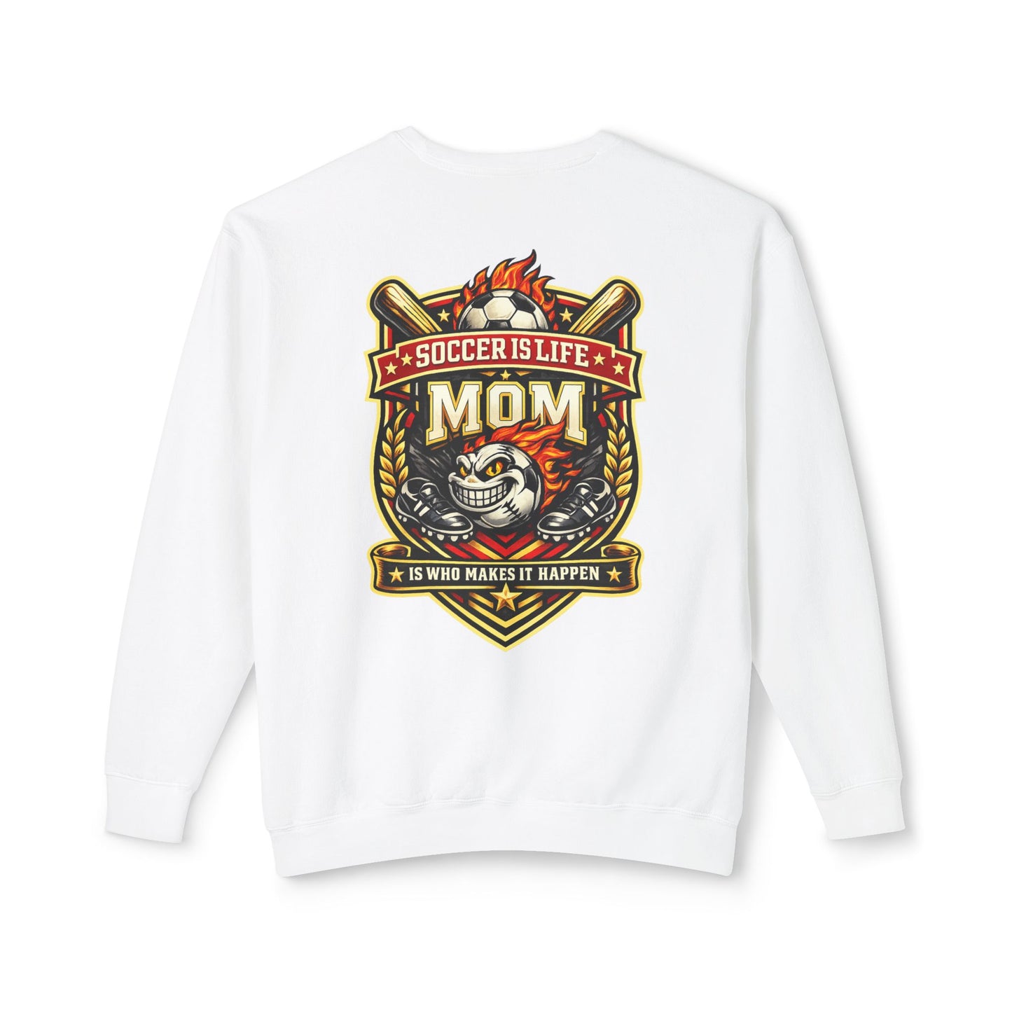 Soccer Is Life Mom Crewneck Sweatshirt — Soccer Mom Graphic Crew