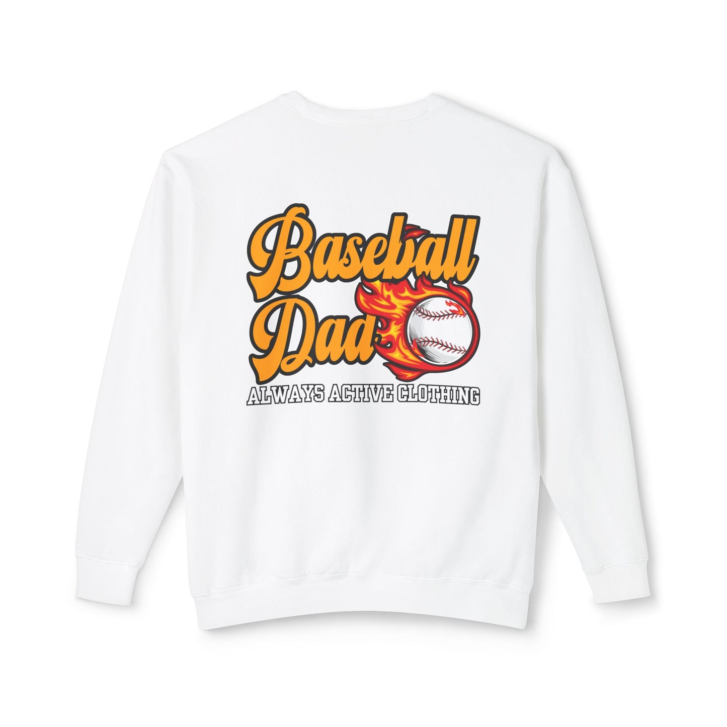 Baseball Dad Crewneck Sweatshirt | Flaming Baseball Graphic