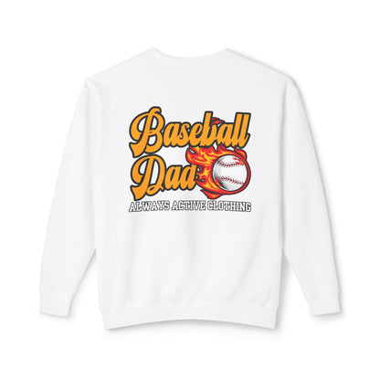 Baseball Dad Crewneck Sweatshirt | Flaming Baseball Graphic