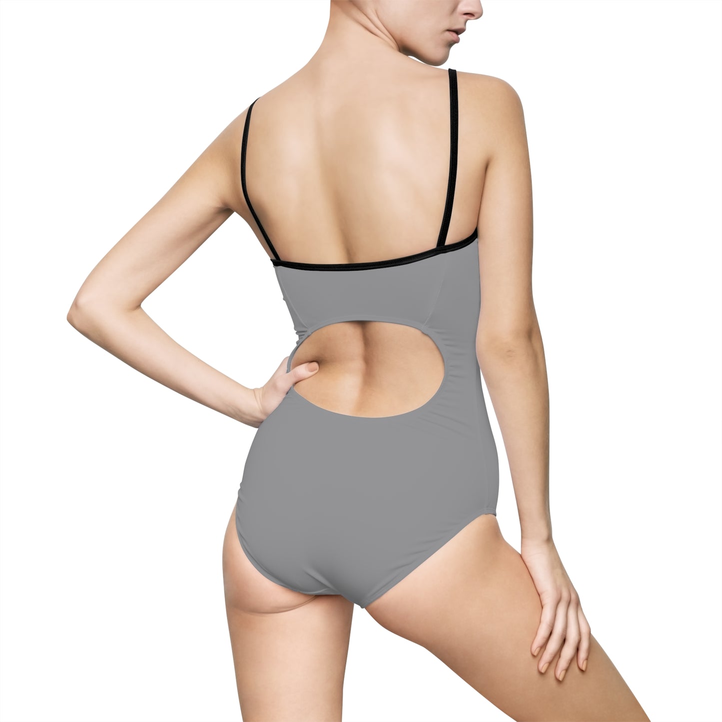 One-piece Swimsuit — "Always Active" Script Chest Design