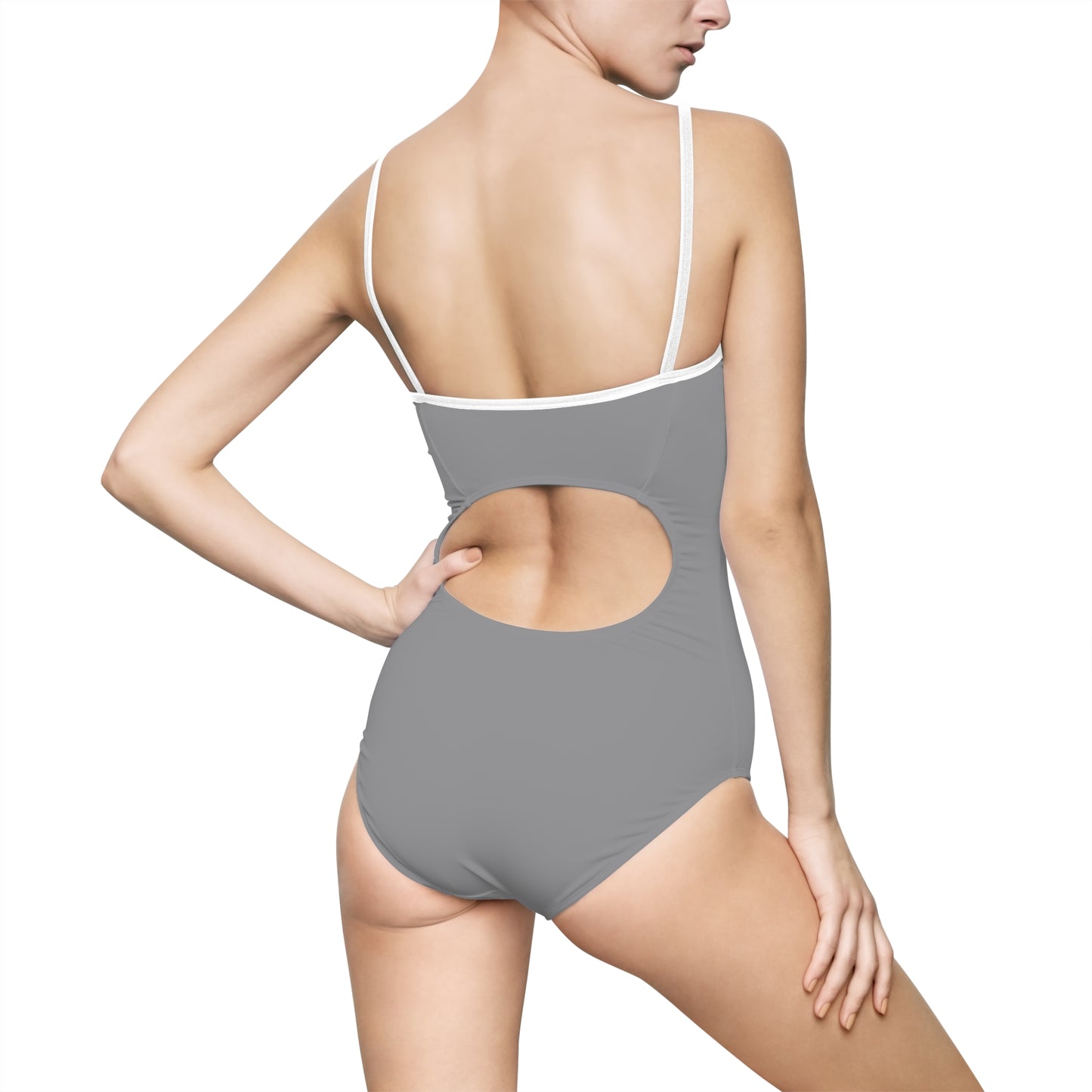 One-piece Swimsuit — "Always Active" Script Chest Design
