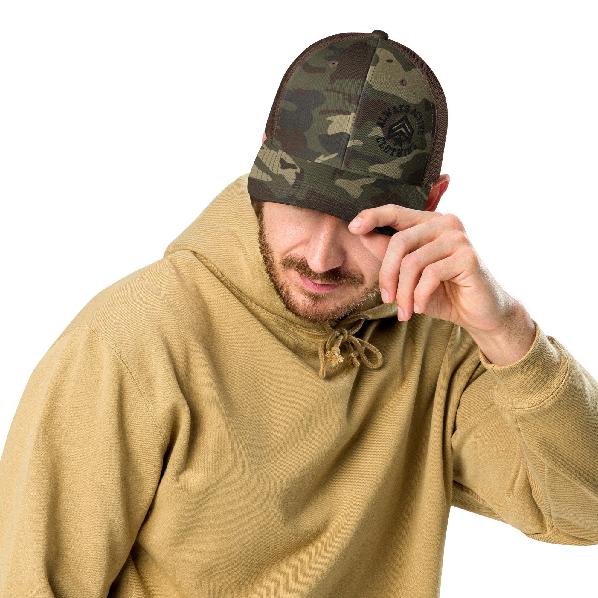 Always Active Logo Camo trucker hat