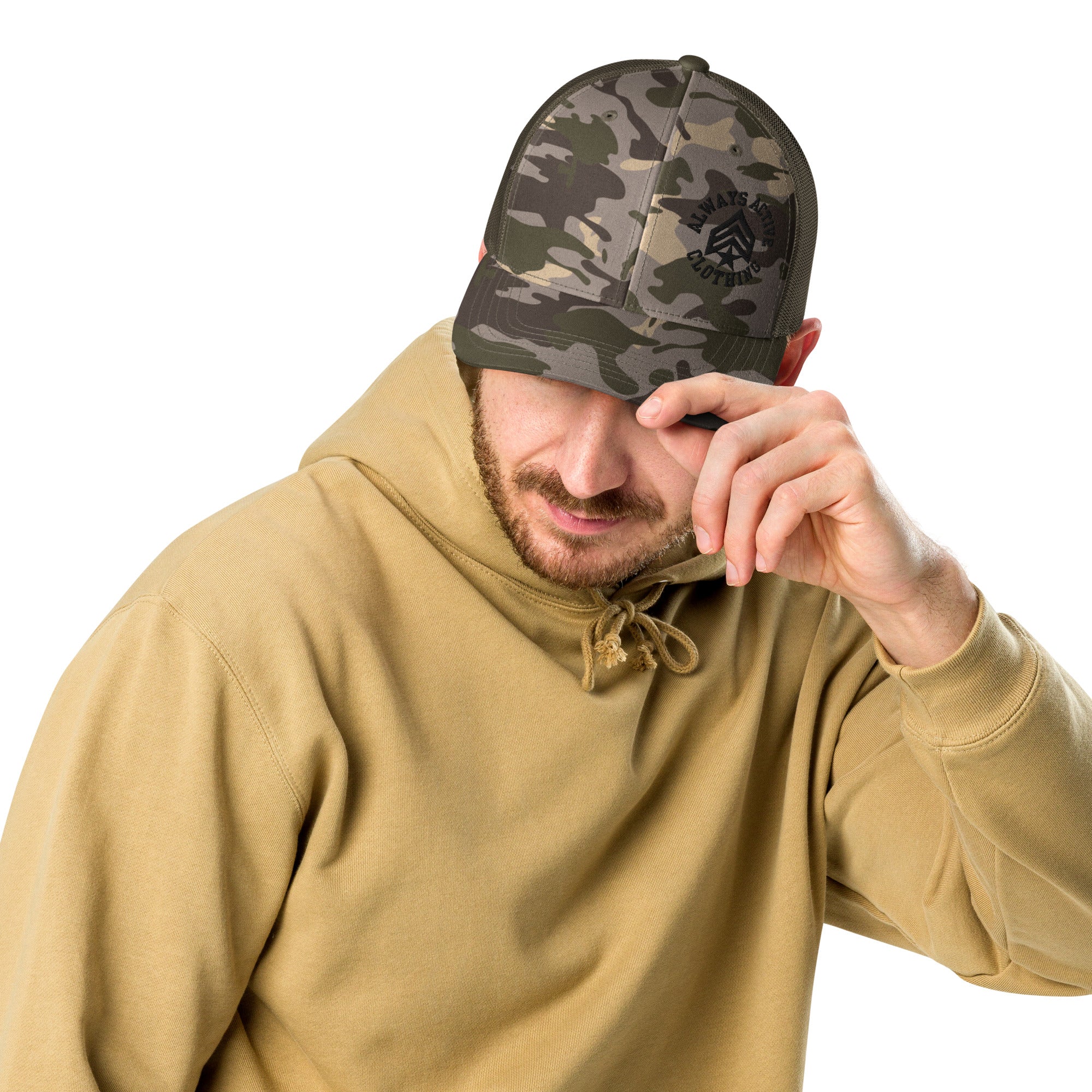Always Active Logo Camo trucker hat