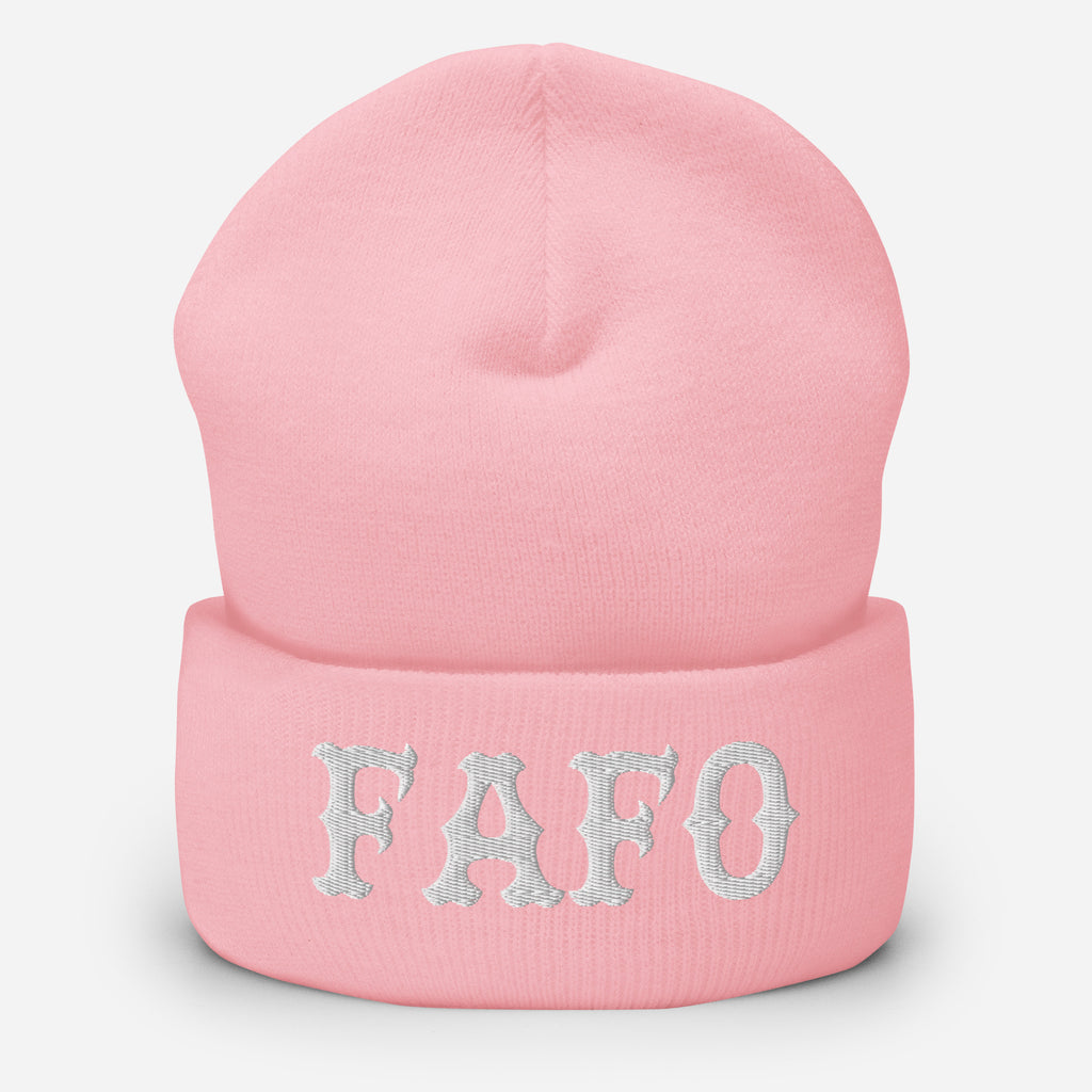 FAFO (White) Beanie