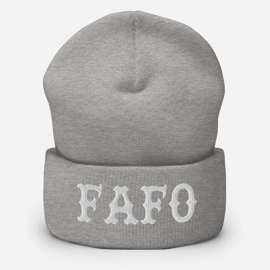 FAFO (White) Beanie
